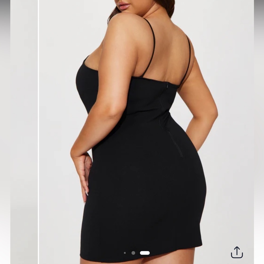 Fashion Nova Gabrie Bodycon Rosette Black Mini Dress XL - Picture 3 of 11